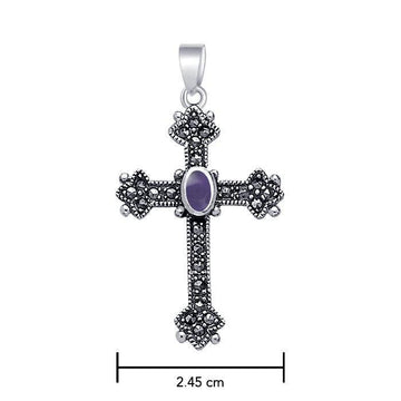 Medieval Cross Silver & Marcasite Pendant JP010 - Jewelry